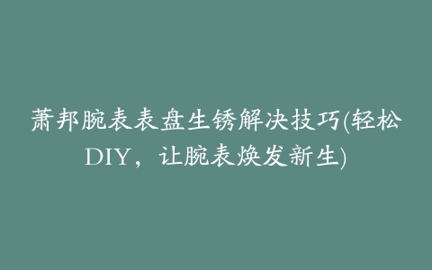 萧邦腕表表盘生锈解决技巧(轻松DIY，让腕表焕发新生)