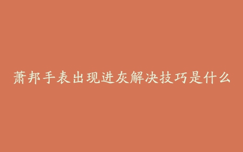 萧邦手表出现进灰解决技巧是什么