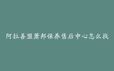 阿拉善盟萧邦保养售后中心怎么找