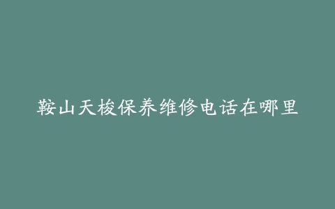 鞍山天梭保养维修电话在哪里