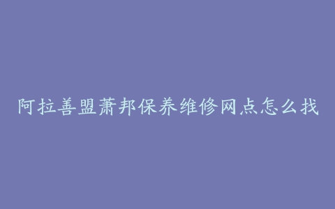 阿拉善盟萧邦保养维修网点怎么找