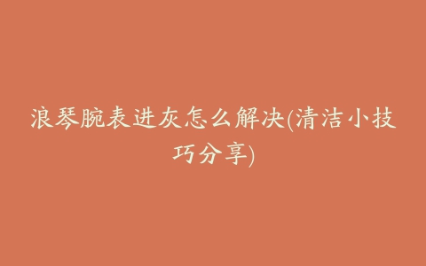 浪琴腕表进灰怎么解决(清洁小技巧分享)