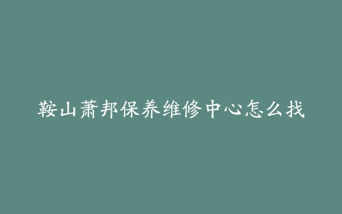 鞍山萧邦保养维修中心怎么找