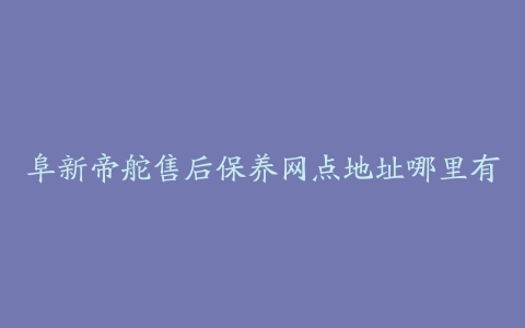 阜新帝舵售后保养网点地址哪里有