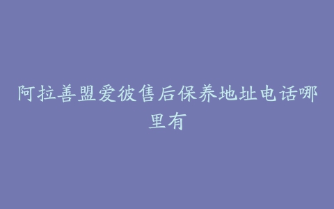 阿拉善盟爱彼售后保养地址电话哪里有