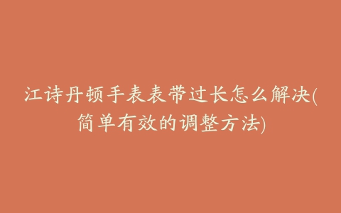 江诗丹顿手表表带过长怎么解决(简单有效的调整方法)