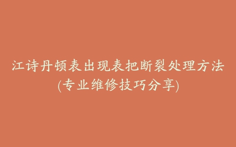 江诗丹顿表出现表把断裂处理方法(专业维修技巧分享)