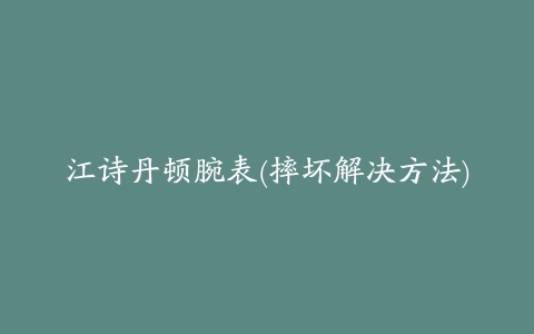 江诗丹顿腕表(摔坏解决方法)