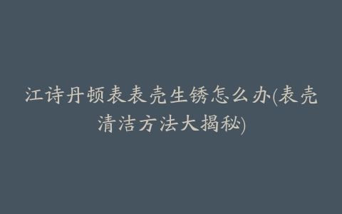 江诗丹顿表表壳生锈怎么办(表壳清洁方法大揭秘)