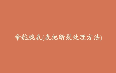 帝舵腕表(表把断裂处理方法)