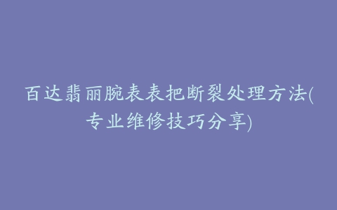 百达翡丽腕表表把断裂处理方法(专业维修技巧分享)