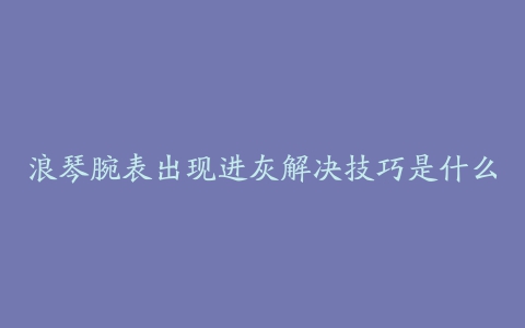 浪琴腕表出现进灰解决技巧是什么