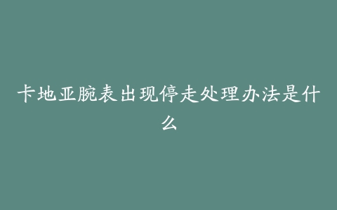 卡地亚腕表出现停走处理办法是什么