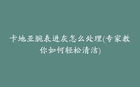 卡地亚腕表进灰怎么处理(专家教你如何轻松清洁)