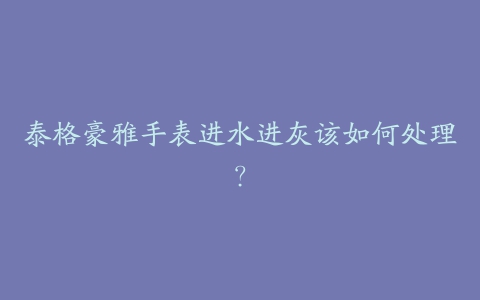 泰格豪雅手表进水进灰该如何处理？