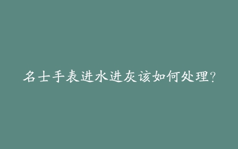 名士手表进水进灰该如何处理？