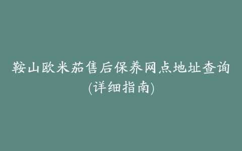 鞍山欧米茄售后保养网点地址查询(详细指南)