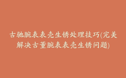 古驰腕表表壳生锈处理技巧(完美解决古董腕表表壳生锈问题)