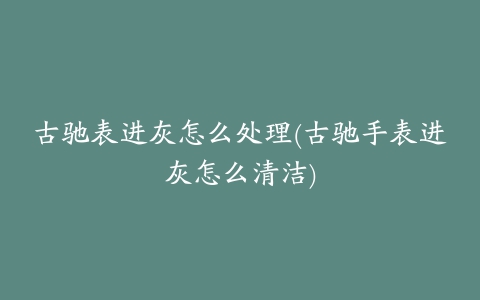 古驰表进灰怎么处理(古驰手表进灰怎么清洁)