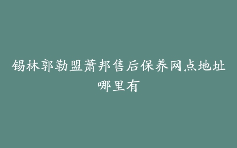 锡林郭勒盟萧邦售后保养网点地址哪里有