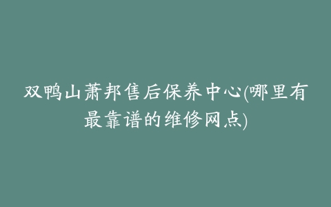 双鸭山萧邦售后保养中心(哪里有最靠谱的维修网点)