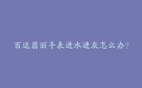 百达翡丽手表进水进灰怎么办？