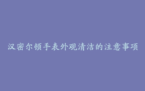 汉密尔顿手表外观清洁的注意事项