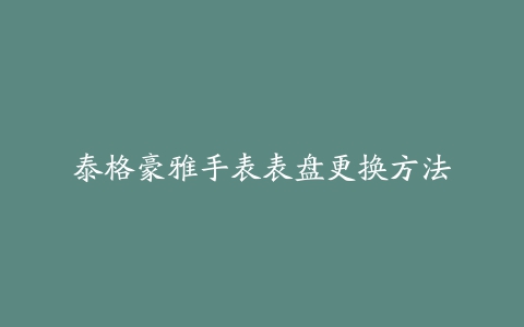 泰格豪雅手表表盘更换方法