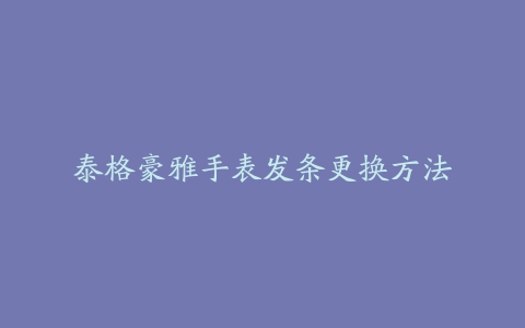 泰格豪雅手表发条更换方法