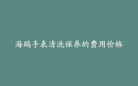 海鸥手表清洗保养的费用价格