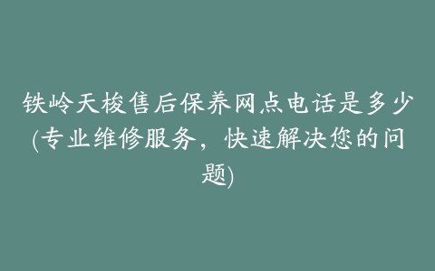 铁岭天梭售后保养网点电话是多少(专业维修服务，快速解决您的问题)