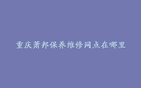 重庆萧邦保养维修网点在哪里