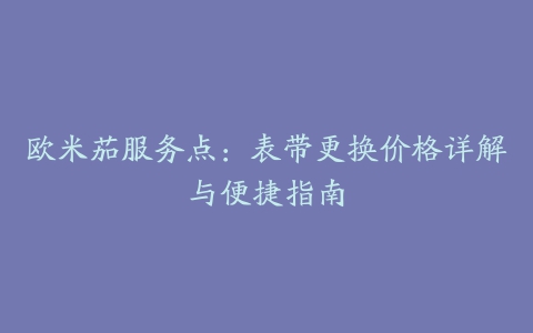 欧米茄服务点：表带更换价格详解与便捷指南