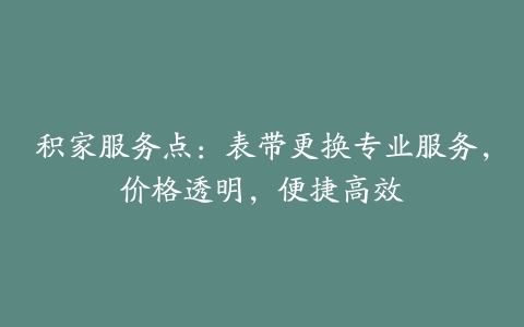 积家服务点：表带更换专业服务，价格透明，便捷高效