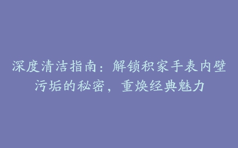 深度清洁指南：解锁积家手表内壁污垢的秘密，重焕经典魅力