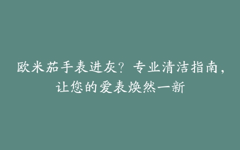 欧米茄手表进灰？专业清洁指南，让您的爱表焕然一新