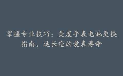 掌握专业技巧：美度手表电池更换指南，延长您的爱表寿命