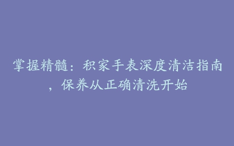 掌握精髓：积家手表深度清洁指南，保养从正确清洗开始