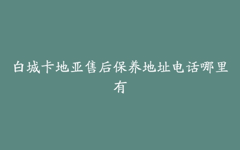 白城卡地亚售后保养地址电话哪里有