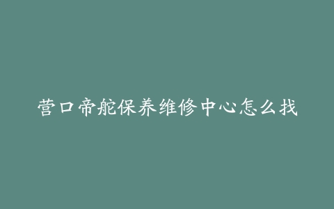 营口帝舵保养维修中心怎么找