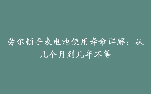 劳尔顿手表电池使用寿命详解：从几个月到几年不等