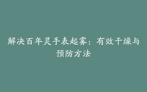 解决百年灵手表起雾：有效干燥与预防方法