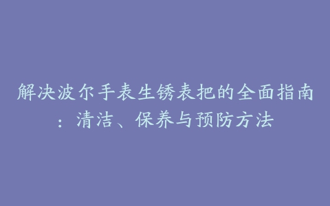 解决波尔手表生锈表把的全面指南：清洁、保养与预防方法