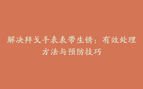 解决拜戈手表表带生锈：有效处理方法与预防技巧