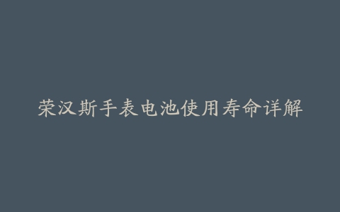 荣汉斯手表电池使用寿命详解