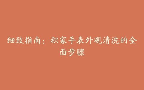 细致指南：积家手表外观清洗的全面步骤