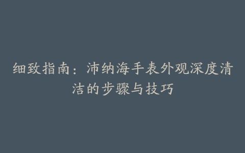 细致指南：沛纳海手表外观深度清洁的步骤与技巧