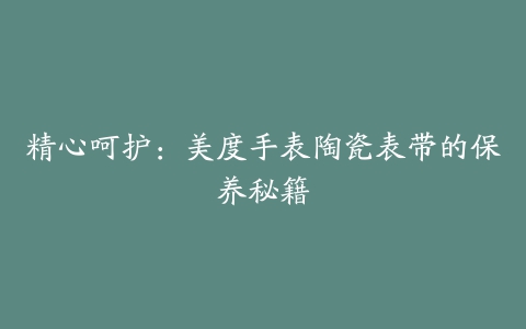 精心呵护：美度手表陶瓷表带的保养秘籍