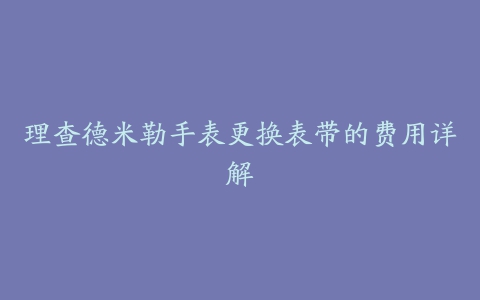 理查德米勒手表更换表带的费用详解