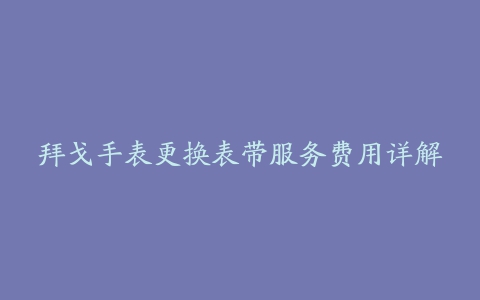 拜戈手表更换表带服务费用详解